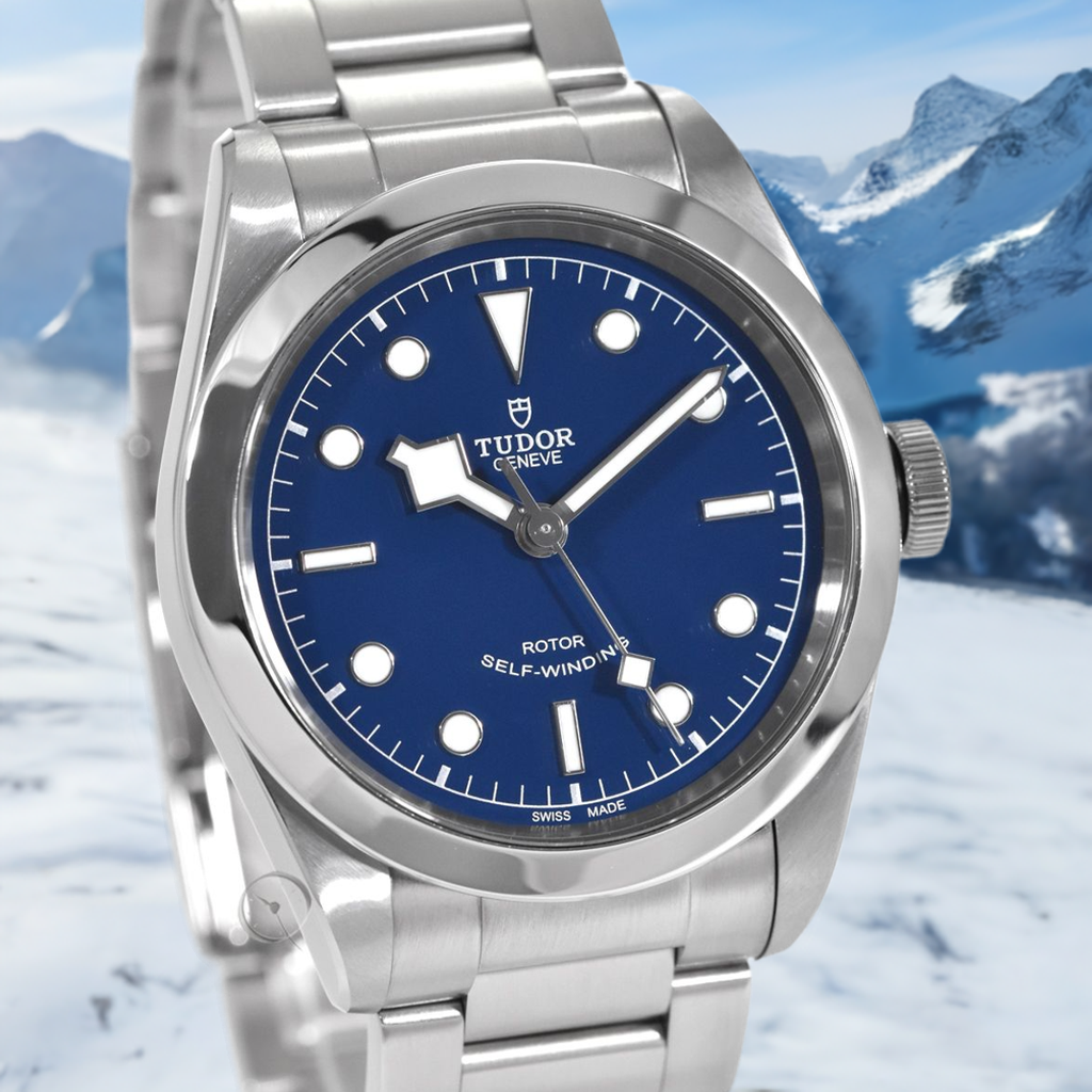 Tudor Black Bay Automatic Blue Dial Silver Steel Strap Watch for Men - M79540-0004