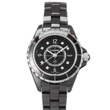 Chanel J12 Diamonds Black Dial Black Steel Strap Watch for Women - J12 H2569
