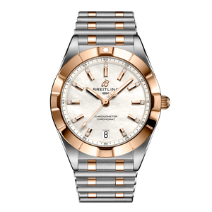 Breitling Chronomat B02 18K Red Gold White Dial Two Tone Steel Strap Watch for Men - U77310101A2U1