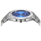 D1 Milano Ultra Thin Blue Dial Silver Steel Strap Watch for Men - D1-UTBJ09