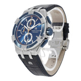 Maurice Lacroix Aikon Chronograph Blue Dial Blue Leather Strap Watch For Men - AI1018-SS001-432-4