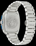 Versace Dominus Chronograph Blue Dial Silver Steel Strap Watch For Men - VE6H00423