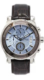 Guess Pinnacle Chronograph Quartz Blue Dial Brown Leather Strap Watch For Men - W0673G1