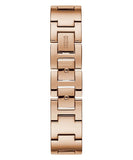 Guess Tri Glitz Quartz Diamonds Rose Gold Dial Rose Gold Mesh Bracelet Watch For Women - W1142L4