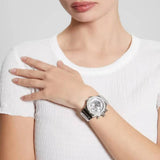 Guess Fusion Chronograph Crystals Silver Dial Silver Steel Strap Watch For Women - GW0552L1