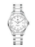 Tag Heuer Aquaracer Diamonds White Dial Two Tone Steel Strap Watch for Women - WAY131D.BA0914