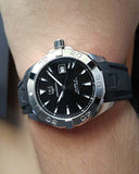 Tag Heuer Aquaracer Automatic Caliber 5 Black Dial Black Rubber Strap Watch for Men - WAY2110.FT8021