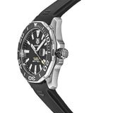 Tag Heuer Aquaracer Calibre 5 Automatic Black Dial Black Rubber Strap Watch for Men - WAY211A.FT6151