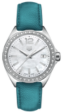 Tag Heuer Formula 1 Quartz Diamonds Mother of Pearl Dial Blue Leather Strap Watch for Women - WBJ131A.FC8256