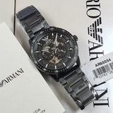 Emporio Armani Meccanico Automatic Black Dial Black Steel Strap Watch For Men - AR60054
