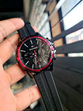 Tommy Hilfiger Mason Black Dial Black Rubber Strap Watch for Men - 1791793