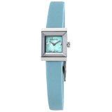 Gucci G-Frame Pastel Blue Mother of Pearl Dial Blue Leather Strap Watch For Women - YA128531