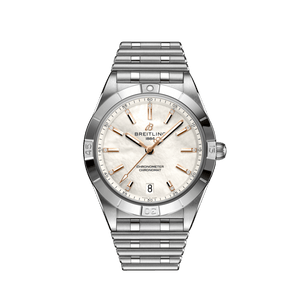Breitling Chronomat 36 Mother of Pearl Dial Silver Steel Strap Watch for Women - A10380101A4A1