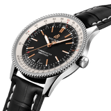 Breitling Navitimer 1 Automatic 41mm Black Dial Black Leather Strap Mens Watch - A17326211B1P1