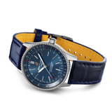 Breitling Navitimer Automatic 35 Blue Dial Blue Leather Strap Watch for Men - A17395161C1P1