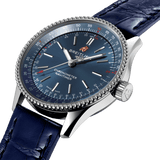Breitling Navitimer Automatic 35 Blue Dial Blue Leather Strap Watch for Men - A17395161C1P1