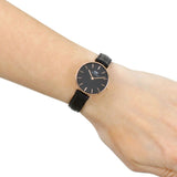 Daniel Wellington Classic Petite Reading Black Dial Black Leather Strap Watch For Women - DW00100223