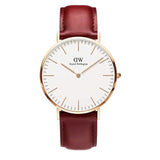 Daniel Wellington Classic Suffolk White Dial Brown Leather Strap Watch For Women - DW00100120
