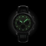 Breitling Navitimer B01 Chronograph 43 Green Dial Black Leather Strap Watch for Men - AB0138241L1P1