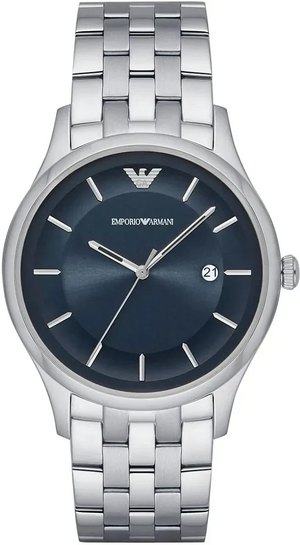 Emporio Armani Lambda Blue Dial Silver Steel Strap Watch for Men - AR11019