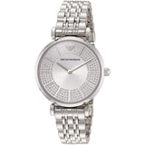Emporio Armani Gianni T-Bar Quartz Silver Dial Silver Steel Strap Watch For Women - AR11445