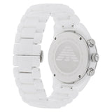 Emporio Armani Ceramic Chronograph White Dial White Ceramic Strap Watch For Men - AR1424
