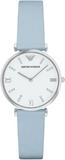 Emporio Armani Gianni T-Bar White Dial Blue Leather Strap Watch for Women - AR1928