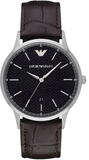 Emporio Armani Renato Large Black Dial Brown Leather Strap Watch for Men - AR2480