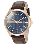 Armani Exchange Hampton Chronograph Blue Dial Brown Leather Strap Watch For Men - AX2172
