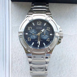 Guess Rigor Quartz Black Dial Silver Steel Strap Watch For Men - W0218G2