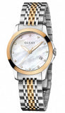 Gucci G Timeless Diamonds Mother of Pearl Dial Two Tone Mesh Bracelet Watch For Women - YA126514