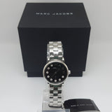 Marc Jacobs Blade Black Dial Silver Steel Strap Watch for Women - MBM8672