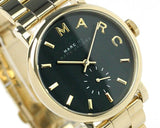 Marc Jacobs Baker Green Dial Gold Steel Strap Watch for Women - MBM3245
