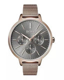 Hugo Boss Symphony Grey Dial Gold Mesh Bracelet Watch for Women - 1502424