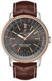Breitling Navitimer Automatic 41 Grey Dial Brown Leather Strap Watch for Men - U17326121M1P1