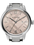 Burberry The Classic Pink Dial Silver Steel Strap Watch for Women - BU10111