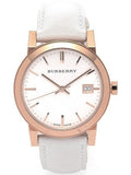 Burberry The City White Dial White Leather Strap Watch for Women - BU9209