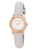 Burberry The City White Dial White Leather Strap Watch for Women - BU9209