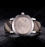 Burberry The City Smoked Brown Dial Brown Leather Strap Watch for Men - BU9361