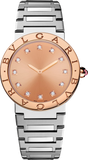 Bvlgari Bvlgari Bvlgari Resort Limited Edition Diamonds Gold Dial Silver Steel Strap Watch for Women - BVLGARI103682