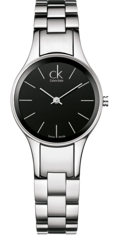 Calvin Klein Simplicity Black Dial Silver Steel Strap Watch for Women - K4323130