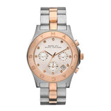 Marc Jacobs Blade Chronograph Silver Dial Two Tone Steel Strap Watch for Women - MBM3178