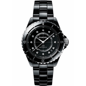 Chanel J12 Quartz Diamonds Black Dial Black Steel Strap Watch for Women - J12 H5701
