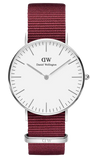 Daniel Wellington Classic Roselyn White Dial Red NATO Strap Watch For Women - DW00100272