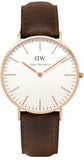 Daniel Wellington Classic Petite Bristol White Dial Brown Leather Strap Watch For Women - DW00100227
