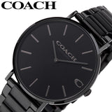 Coach Charles Black Dial Black Steel Strap Watch for Men - 14602431
