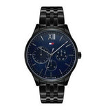 Tommy Hilfiger Damon Quartz Chronograph Blue Dial Black Steel Strap Watch for Men - 1791454