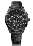 Hugo Boss Onyx Black Dial Black Leather Strap Watch for Men - 1513367