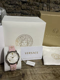 Versace Audrey Quartz White Dial Pink Leather Strap Watch for Women - VELR00119