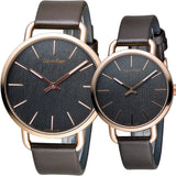Calvin Klein Even Grey Dial Brown Leather Strap Watch for Women - K7B216G3